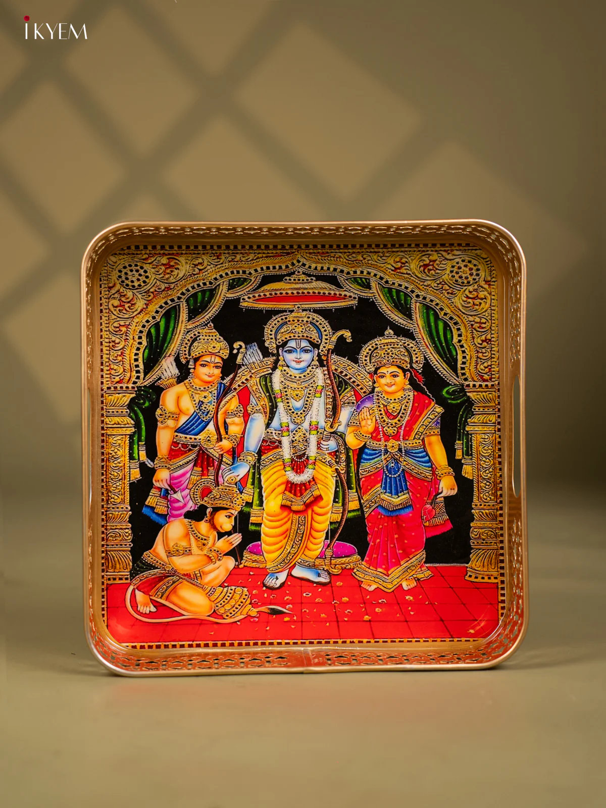 Ramapattabishegam Printed Square Metal tray - KF25158