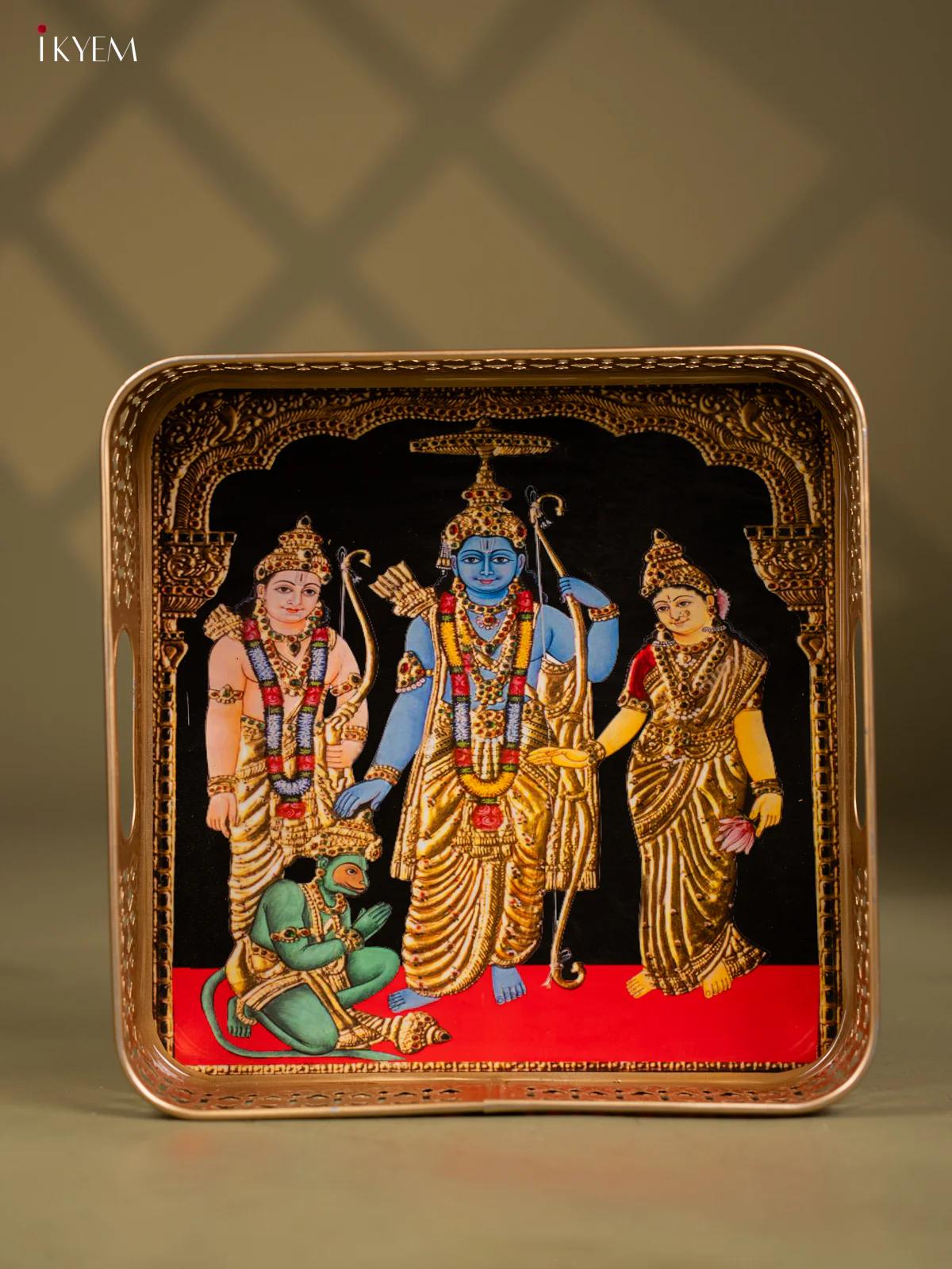 Rama pattabishegam Printed Square Metal tray - KF25160