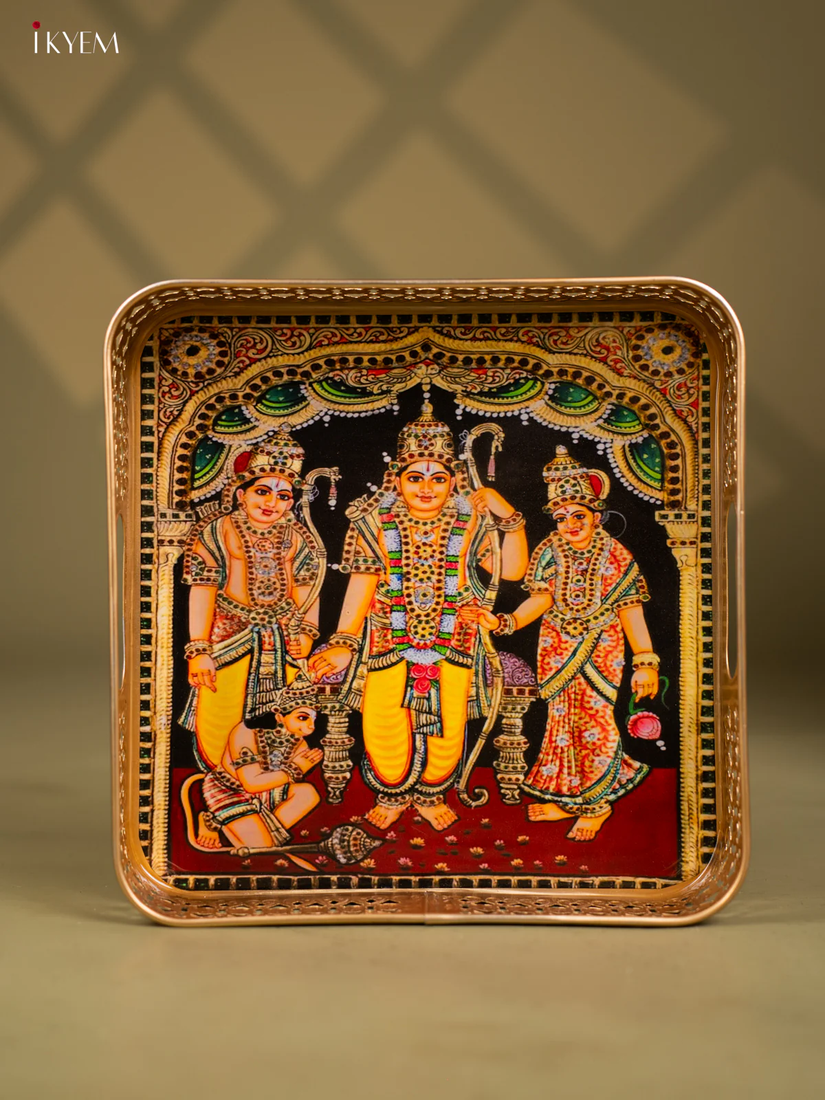 Rama pattabishegam Printed Square Metal tray - KF25159