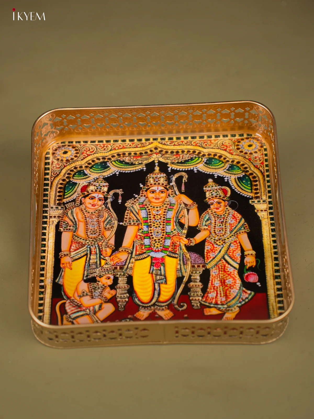 Rama pattabishegam Printed Square Metal tray - KF25159 - Image 4