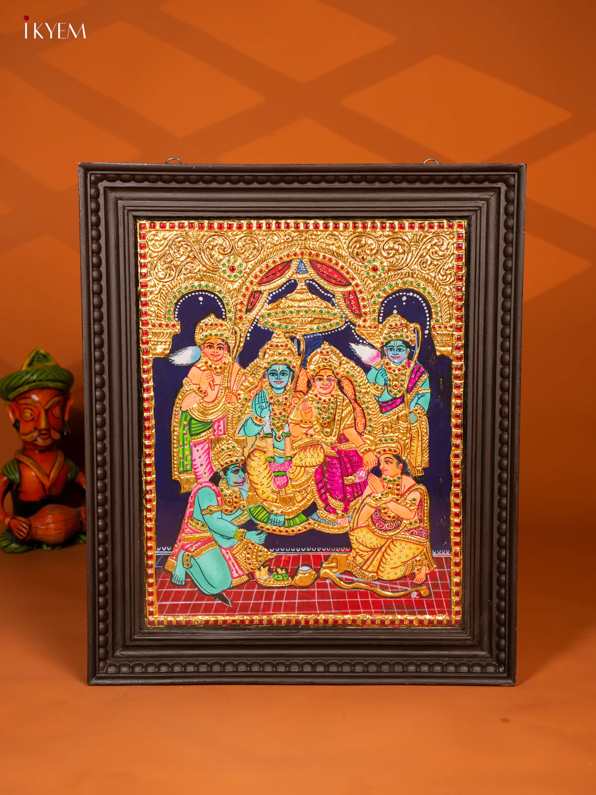 Ramar Pattabhishekam Tanjore Painting With Teakwood Frame - KF06116