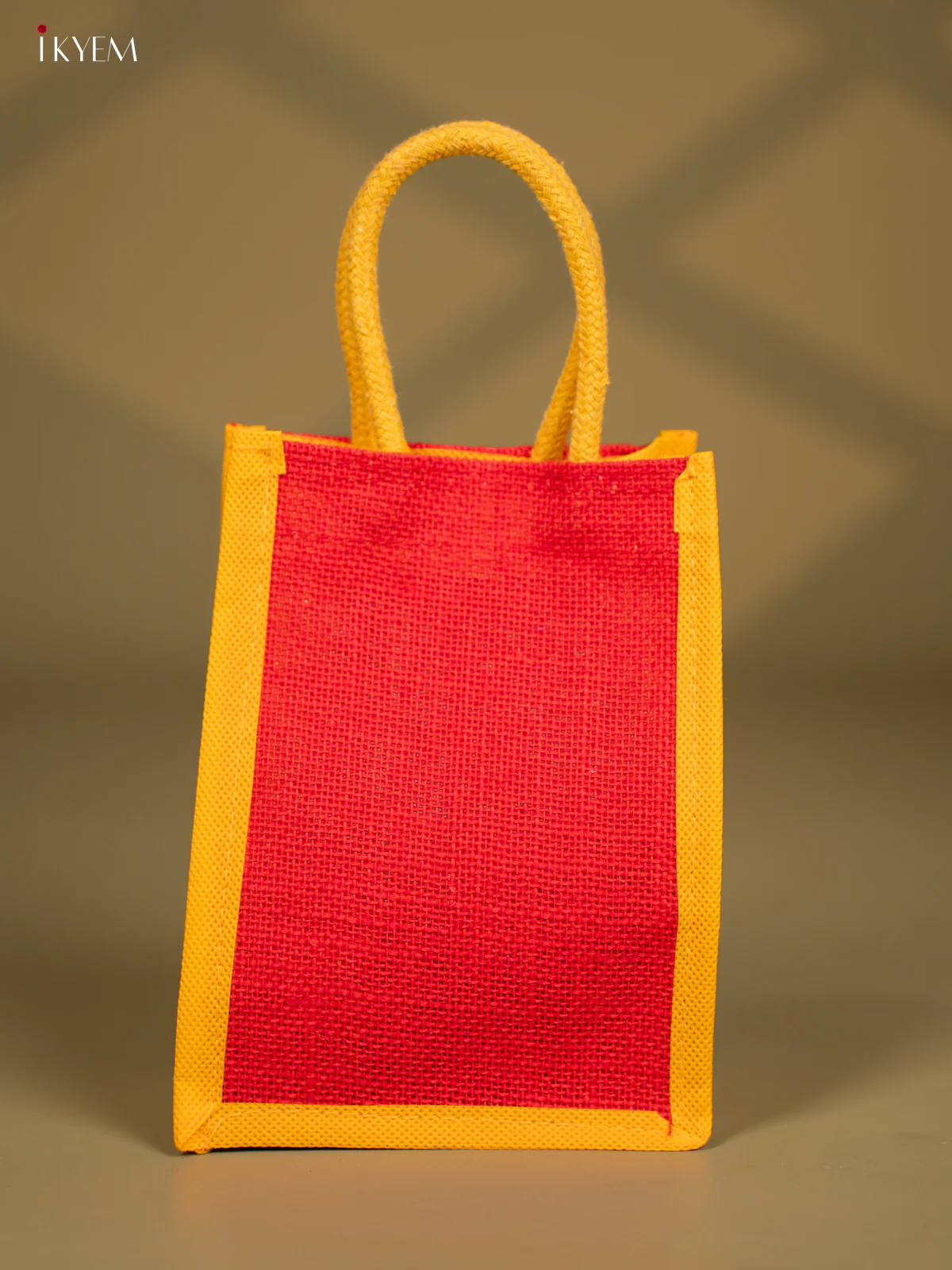 Divine God Ganesha Printed Red & Yellow Jute Bags - KG04181 - Image 4