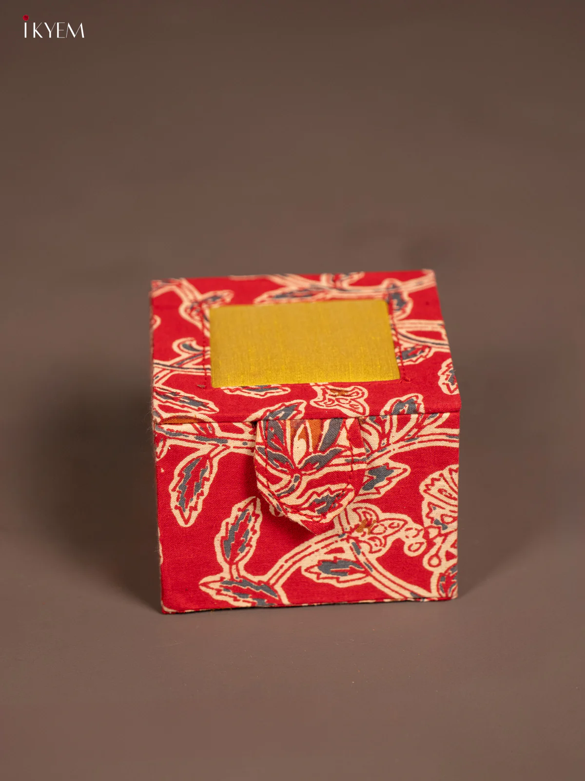 Elegant Red Kalamkari Small Jewelry Box - KE29179