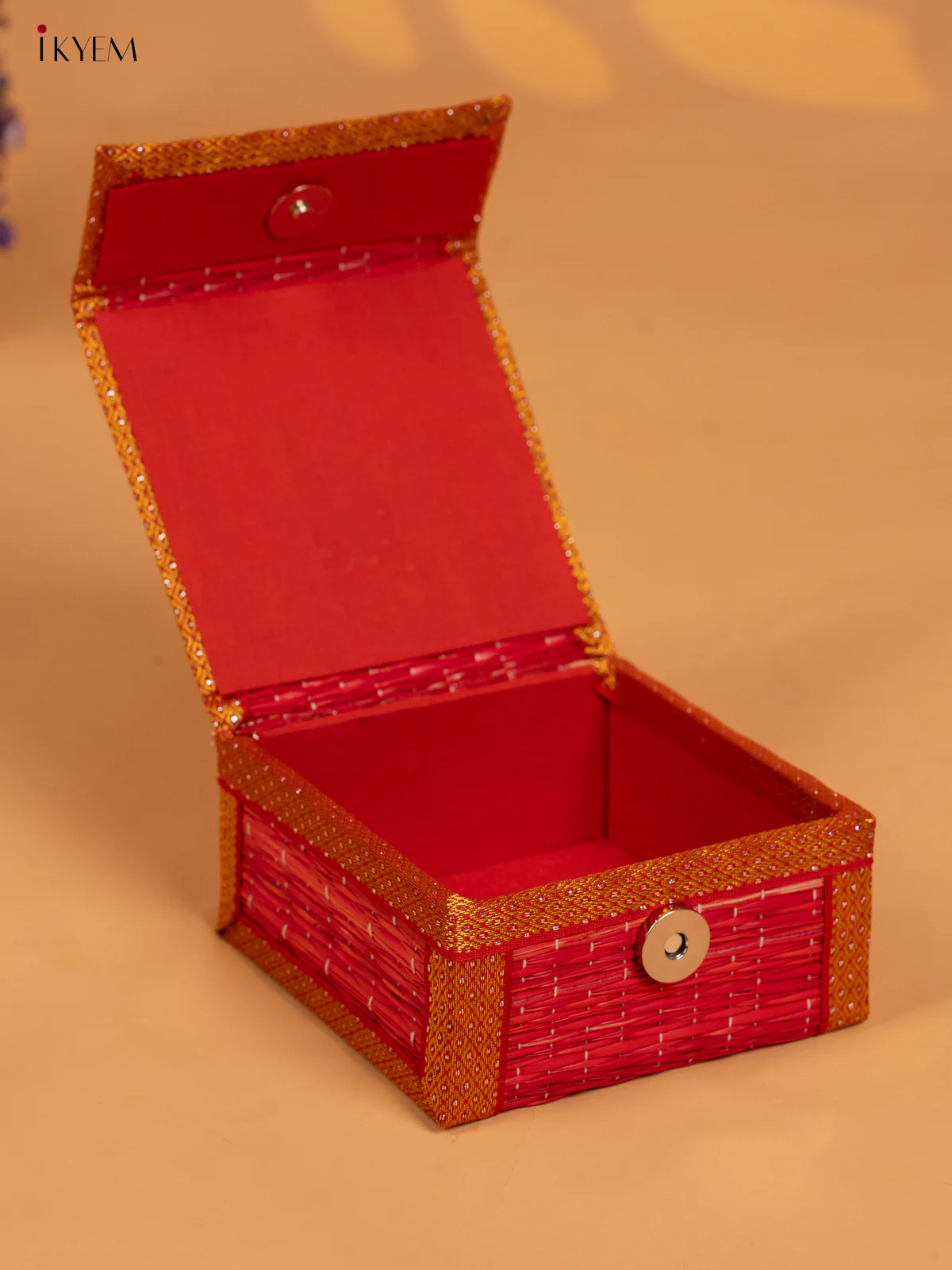 Red Decorative Foldable Korai Trinket Box - KB17152 - Image 2