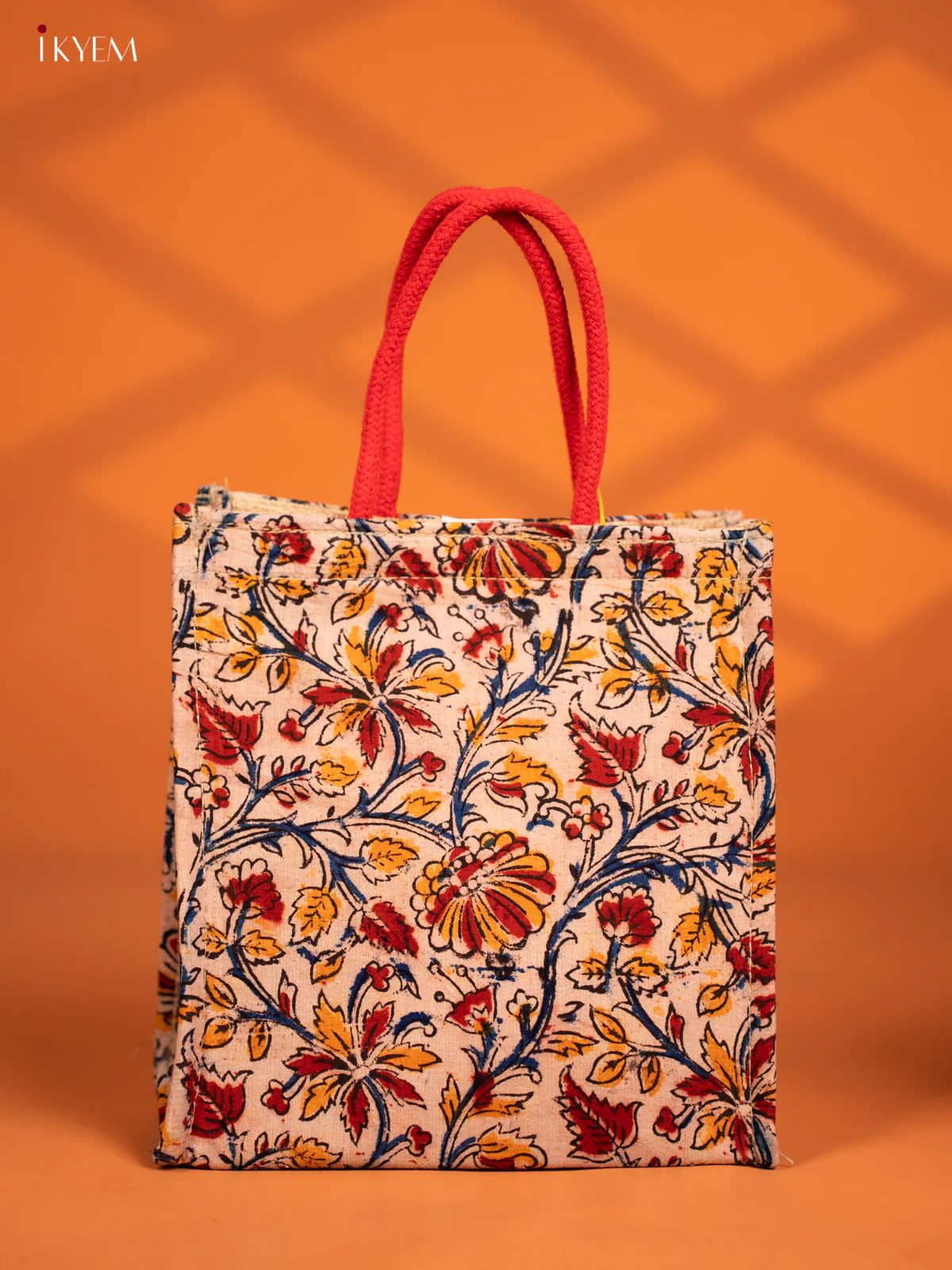 Sandal Eco-Friendly, Kalamkari Handcrafted Jute Bag - KF13114