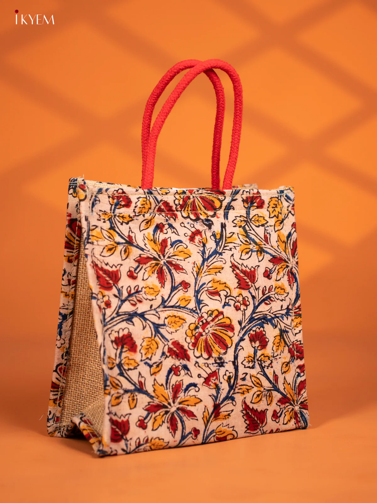 Sandal Eco-Friendly, Kalamkari Handcrafted Jute Bag - KF13114 - Image 2
