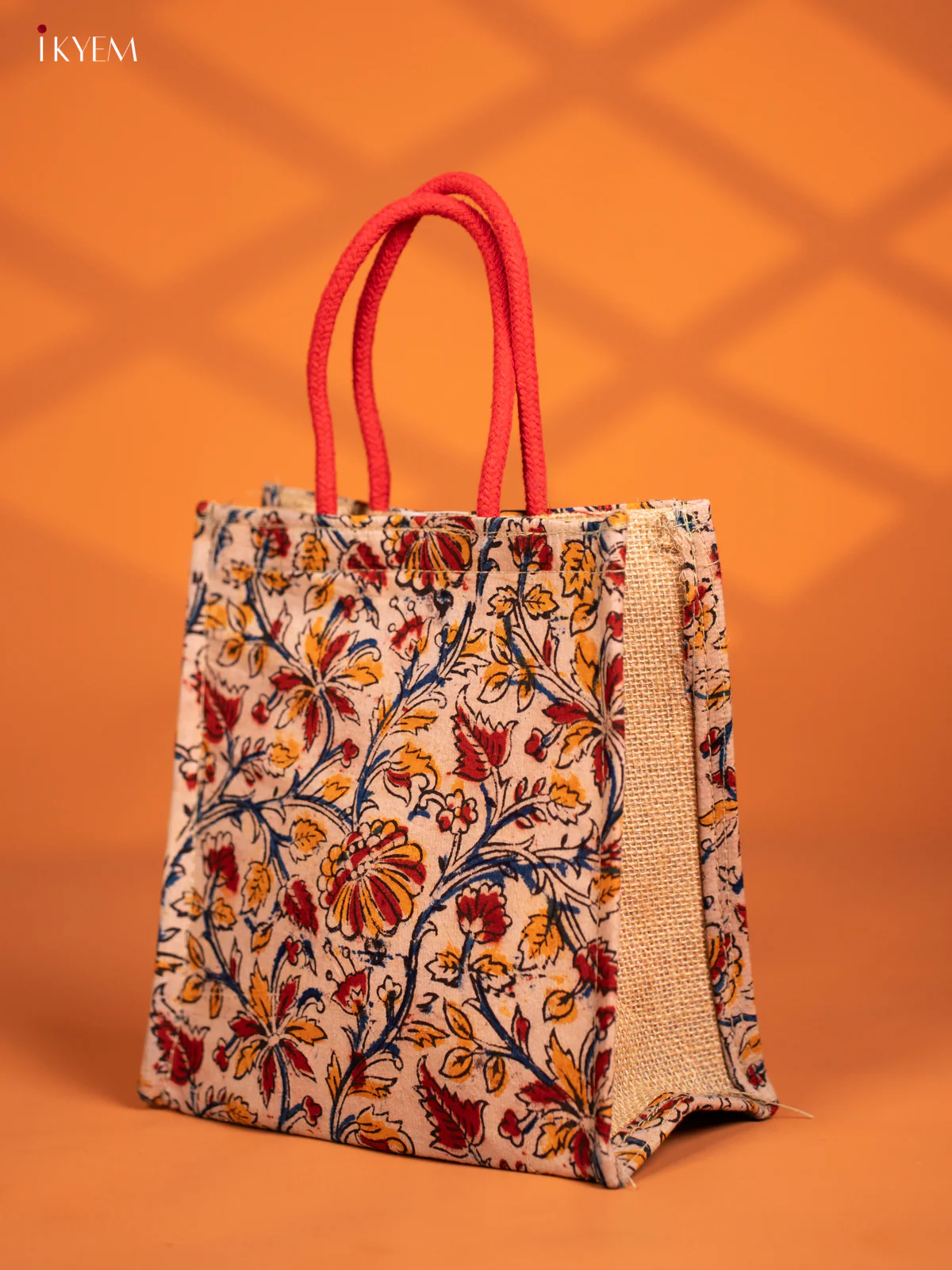 Sandal Eco-Friendly, Kalamkari Handcrafted Jute Bag - KF13114 - Image 3