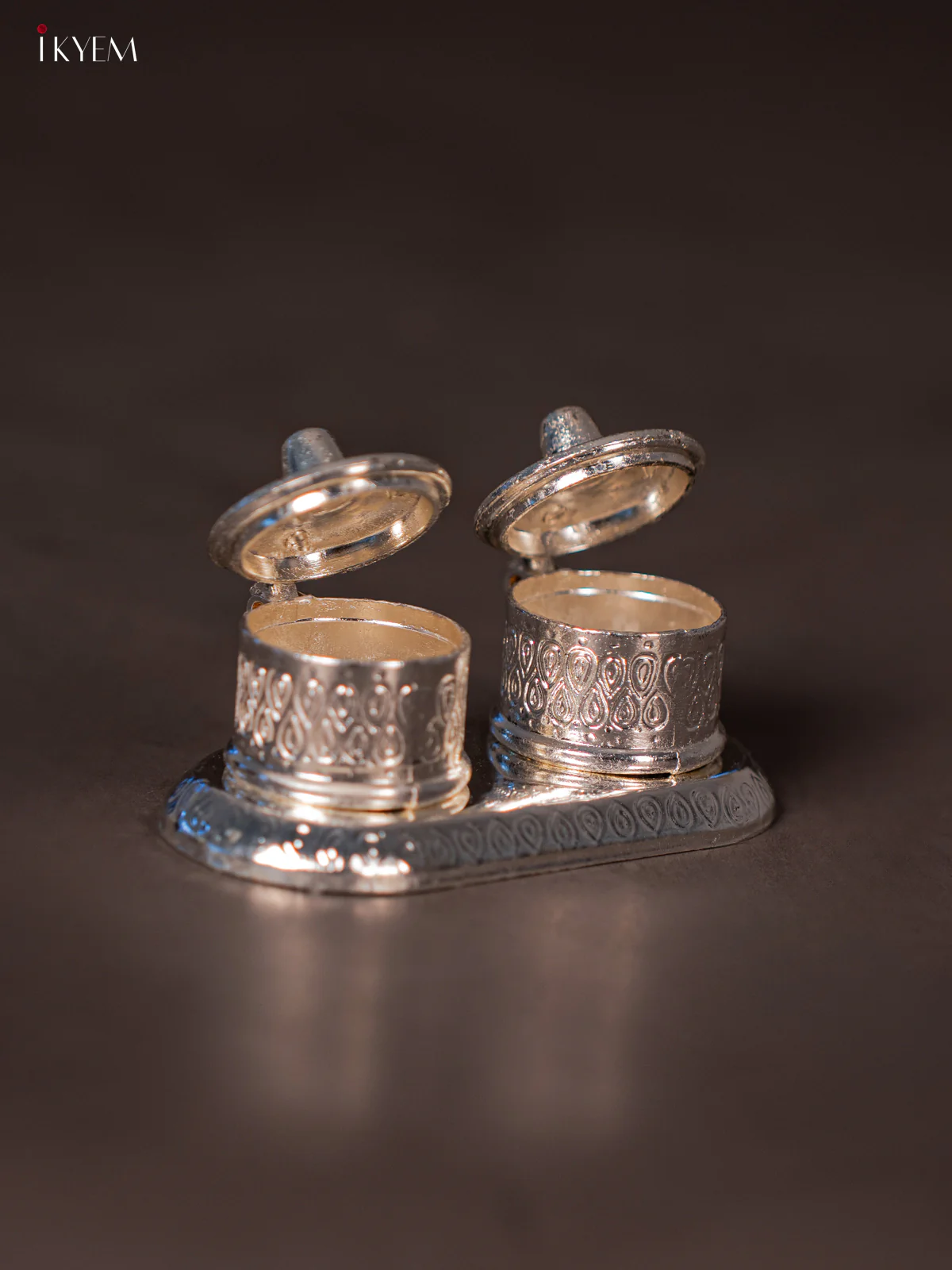 Elegant Silver Plated Haldi Kumkum Box - KG15113 - Image 3