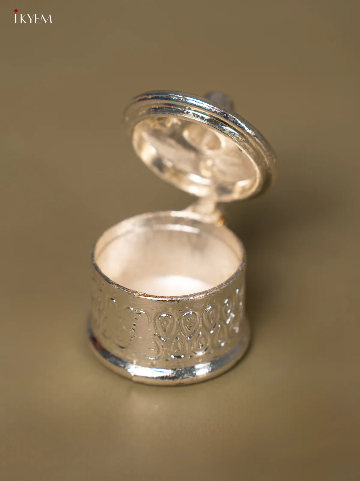 Traditional Silver Plated Kumkum Box - KG15114 - Image 5
