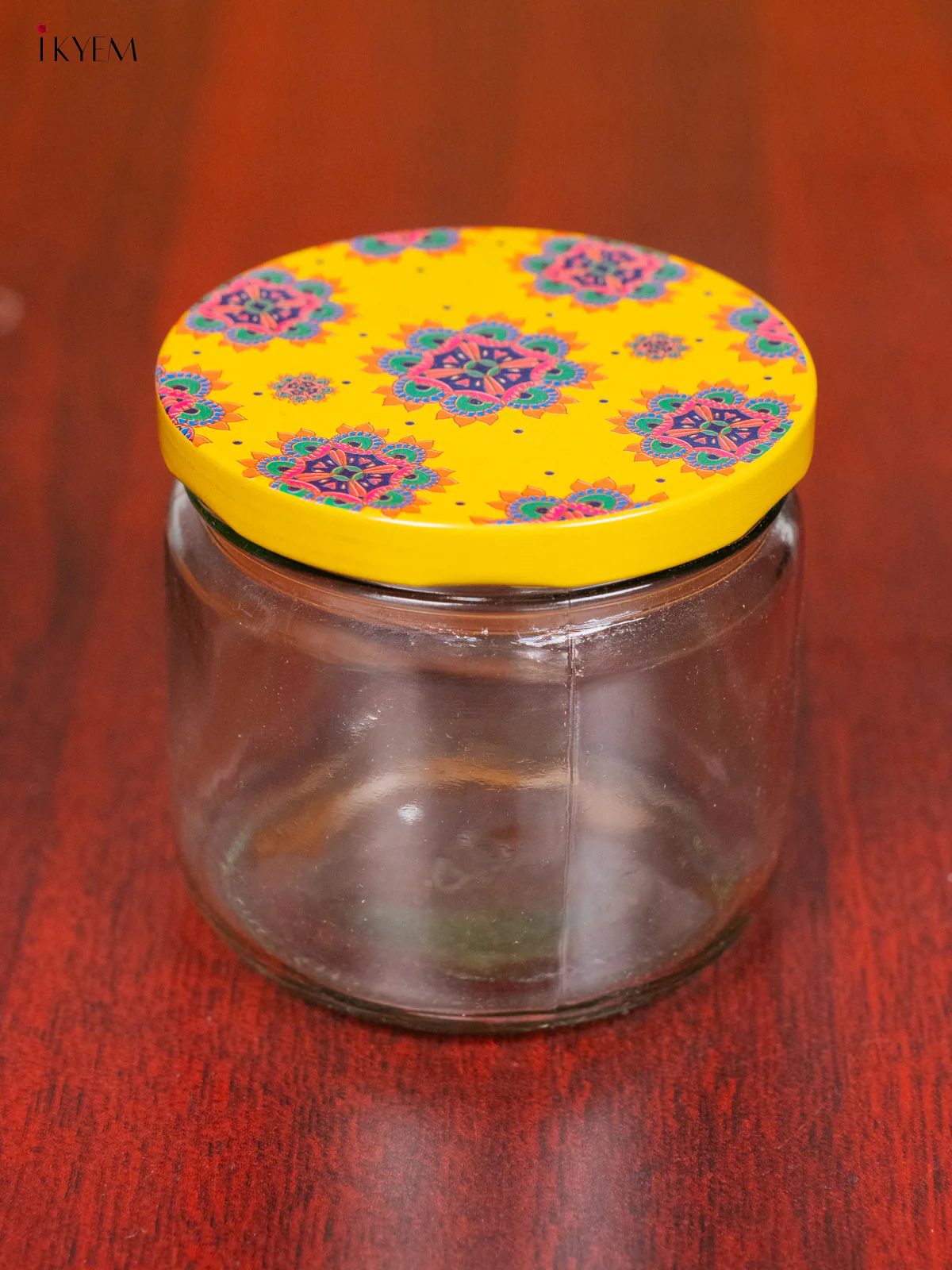 Glass Storage Jars With Vibrant Yellow Digital Printed Lid - KH28115