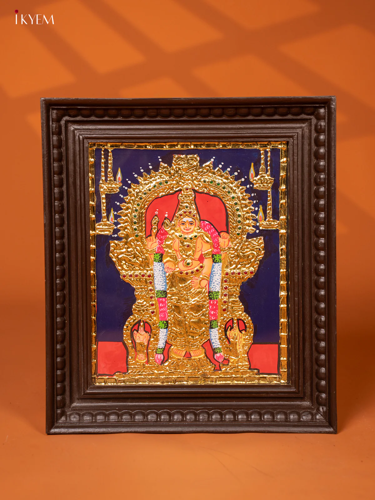 Divine Tanjore Painting Of Thiruchendur Murugan With Teak Wood Frame - KE27198