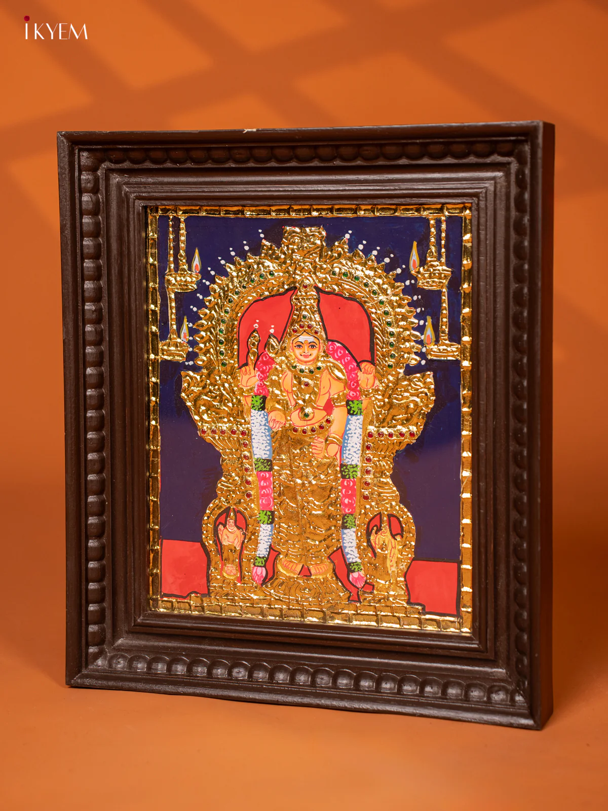 Divine Tanjore Painting Of Thiruchendur Murugan With Teak Wood Frame - KE27198 - Image 4