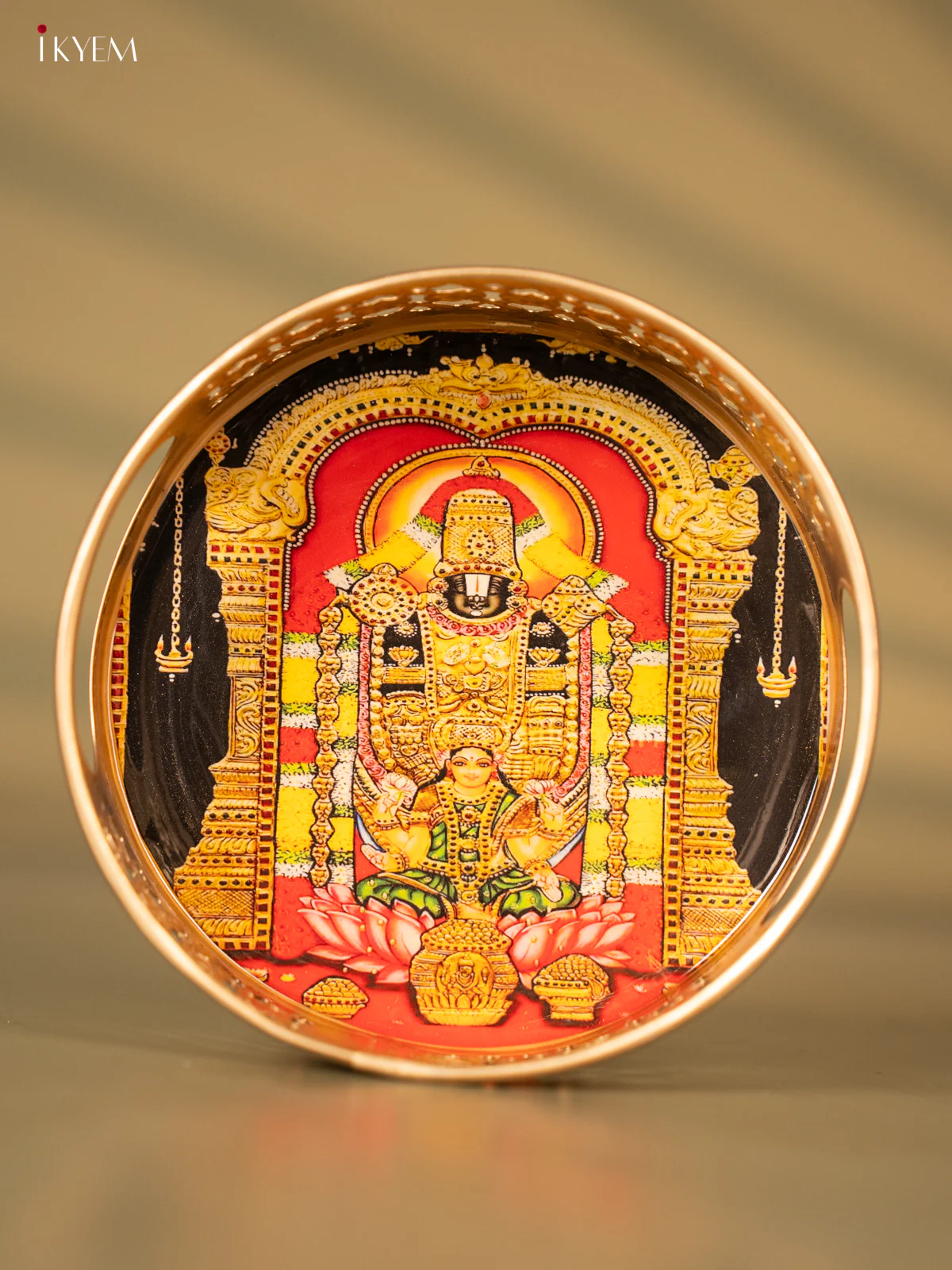 Digital Printed Tirupati Balaji & Lakshmi Metal Tray - KH05147