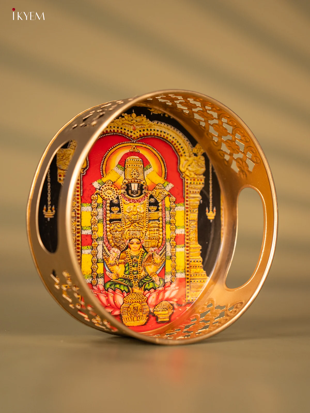 Digital Printed Tirupati Balaji & Lakshmi Metal Tray - KH05147 - Image 2