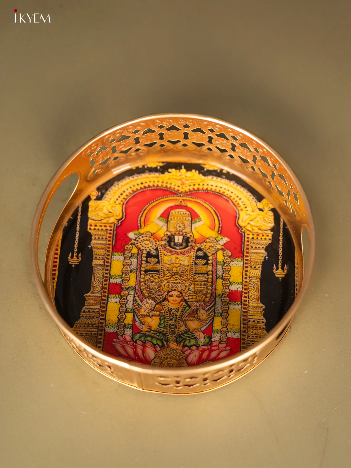 Digital Printed Tirupati Balaji & Lakshmi Metal Tray - KH05147 - Image 4