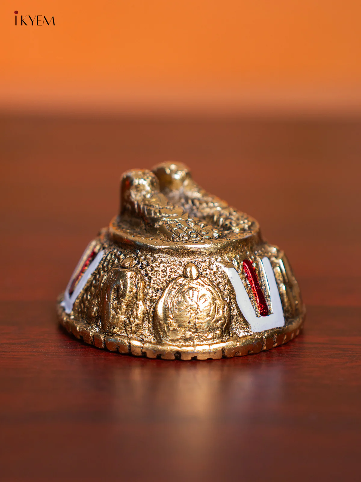 Elegant Gold-Plated Balaji Paduka - (4x4) Inches - KI18117 - Image 2