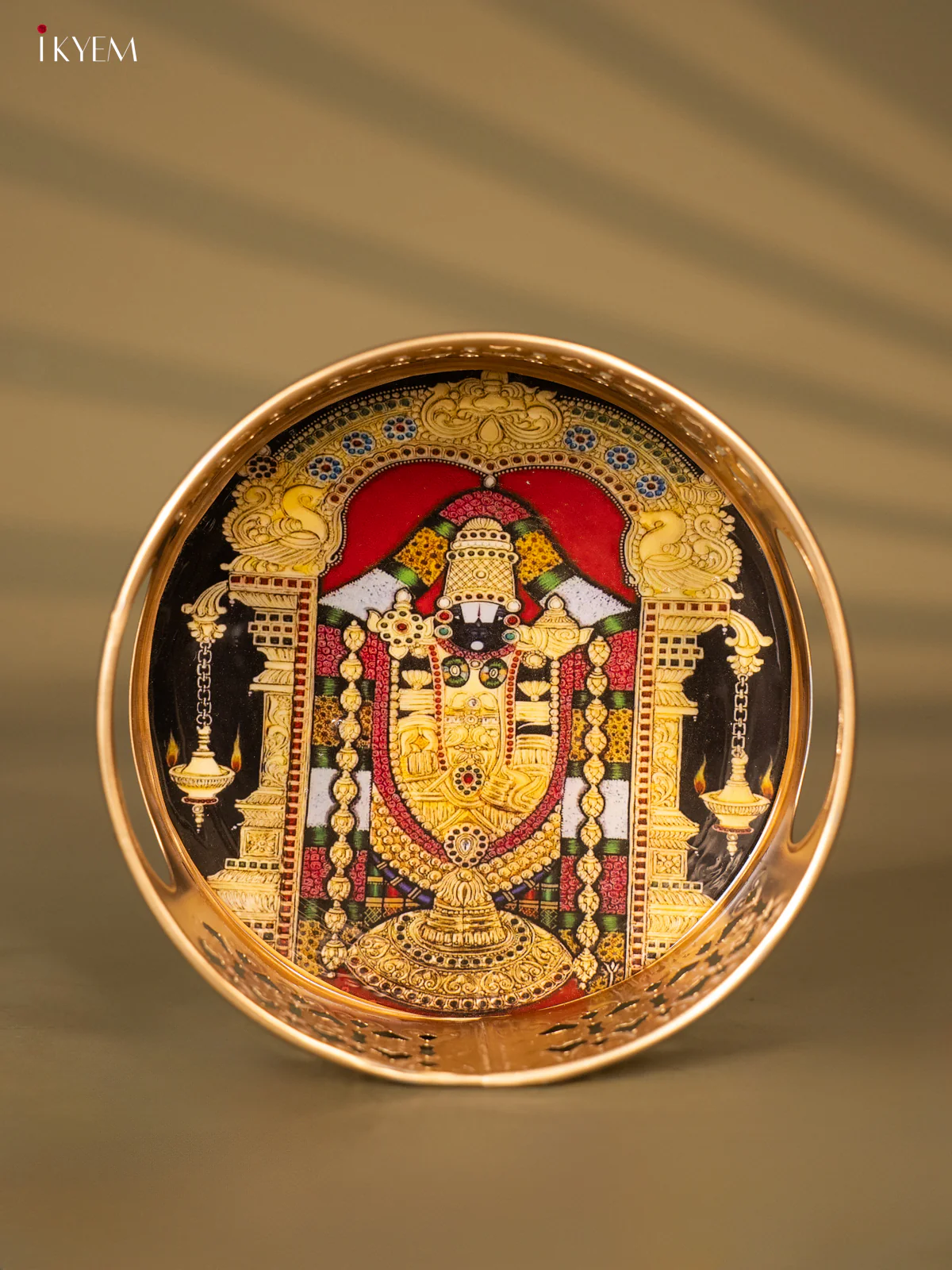 Elegant 6-Inch Balaji Metal Tray - 6 Inches- KH05150