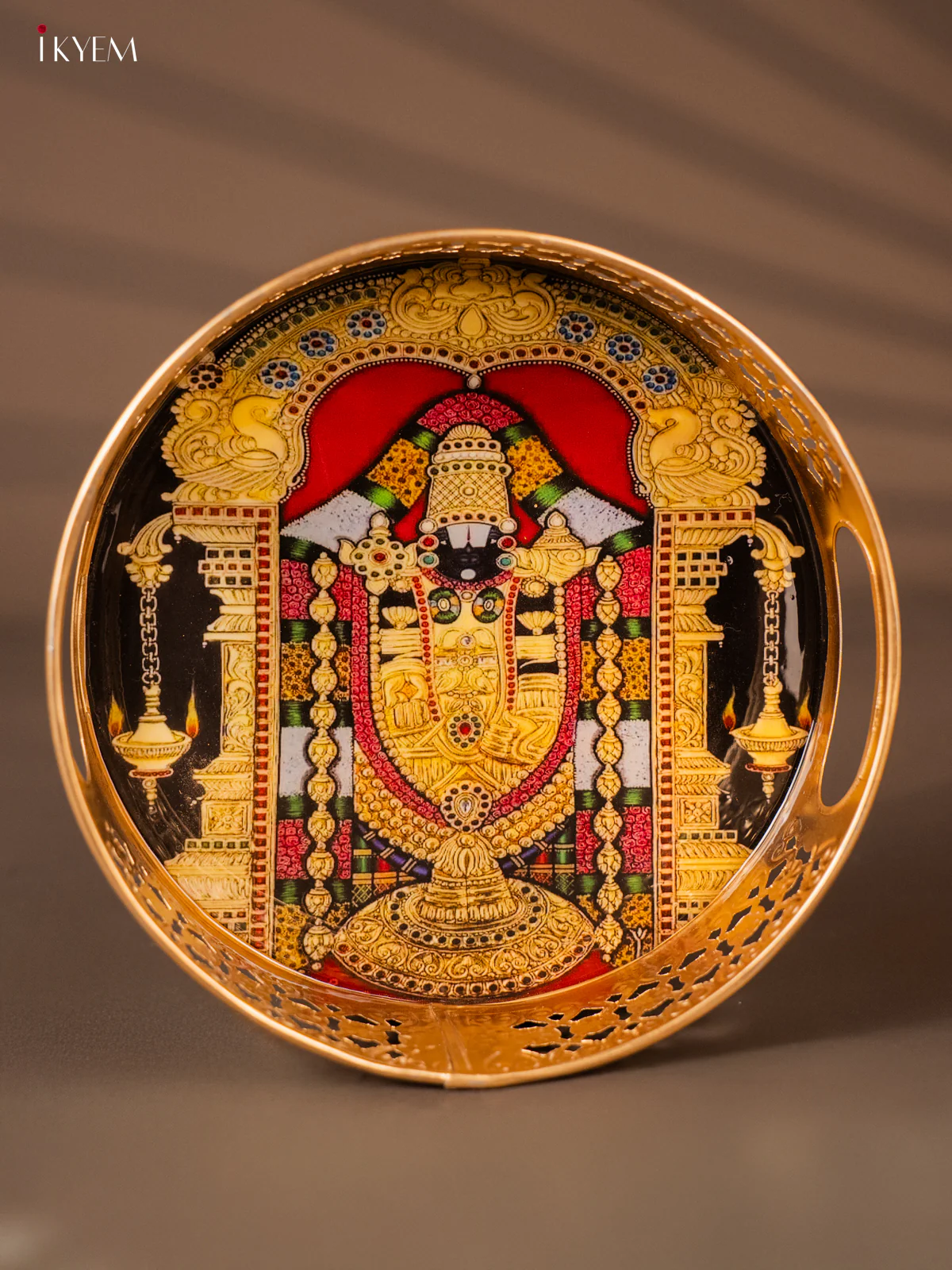 Majestic Lord Balaji Printed Round Metal Tray - KH05122