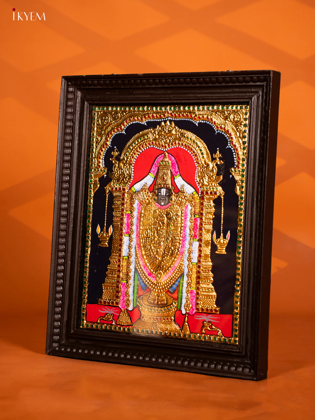 Tirupati Balaji Tanjore painting - (23x20) Inch - KF10272 - Image 3