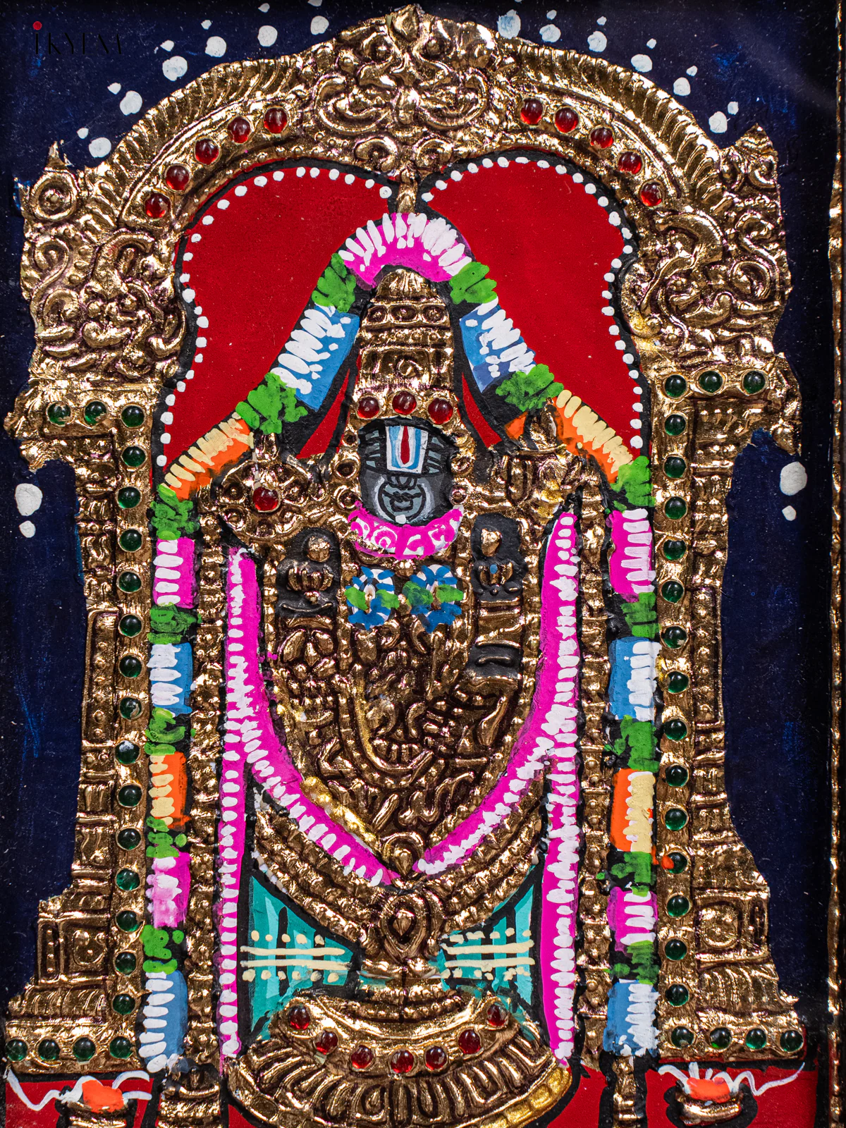 Tirupati Balaji Tanjore Painting - (11x9) Inch - KH26117 - Image 3