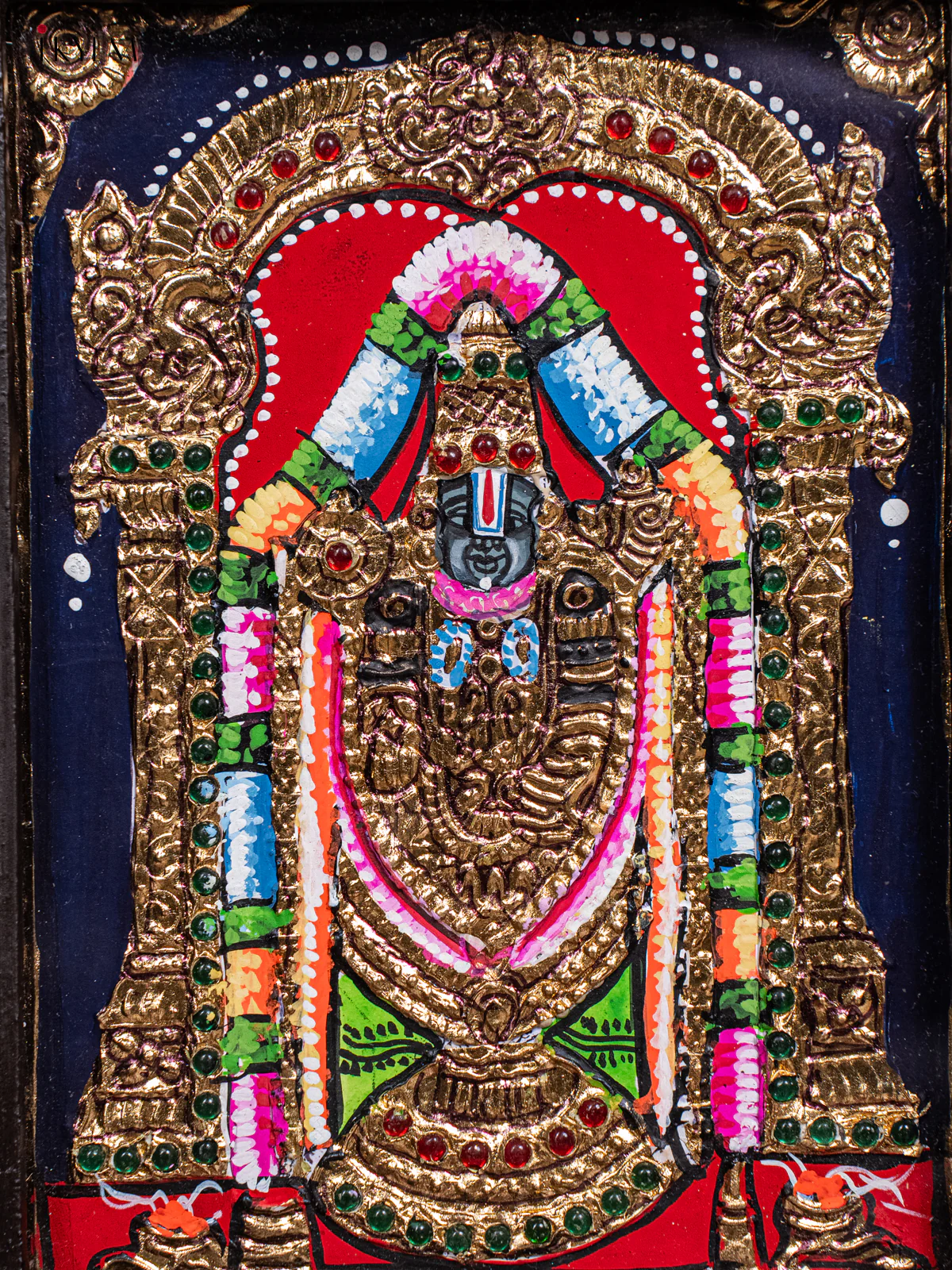 Tirupati Balaji Tanjore Painting - (11x9) Inch - KH26119 - Image 3