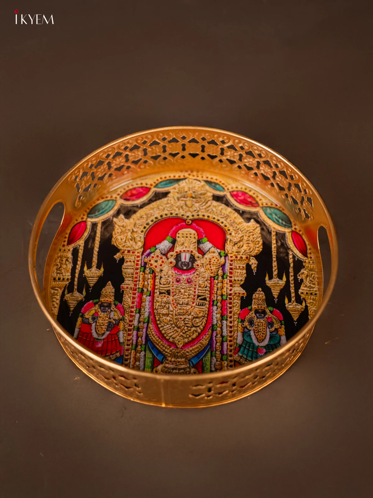 Timeless Lord Balaji With Aandaal Printed Metal Tray - KH05121 - Image 4