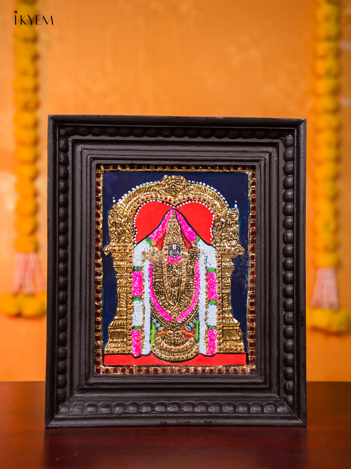 Tirupati Lord Venkatachalapathy Tanjore painting - (13×11) Inch - KJ03113