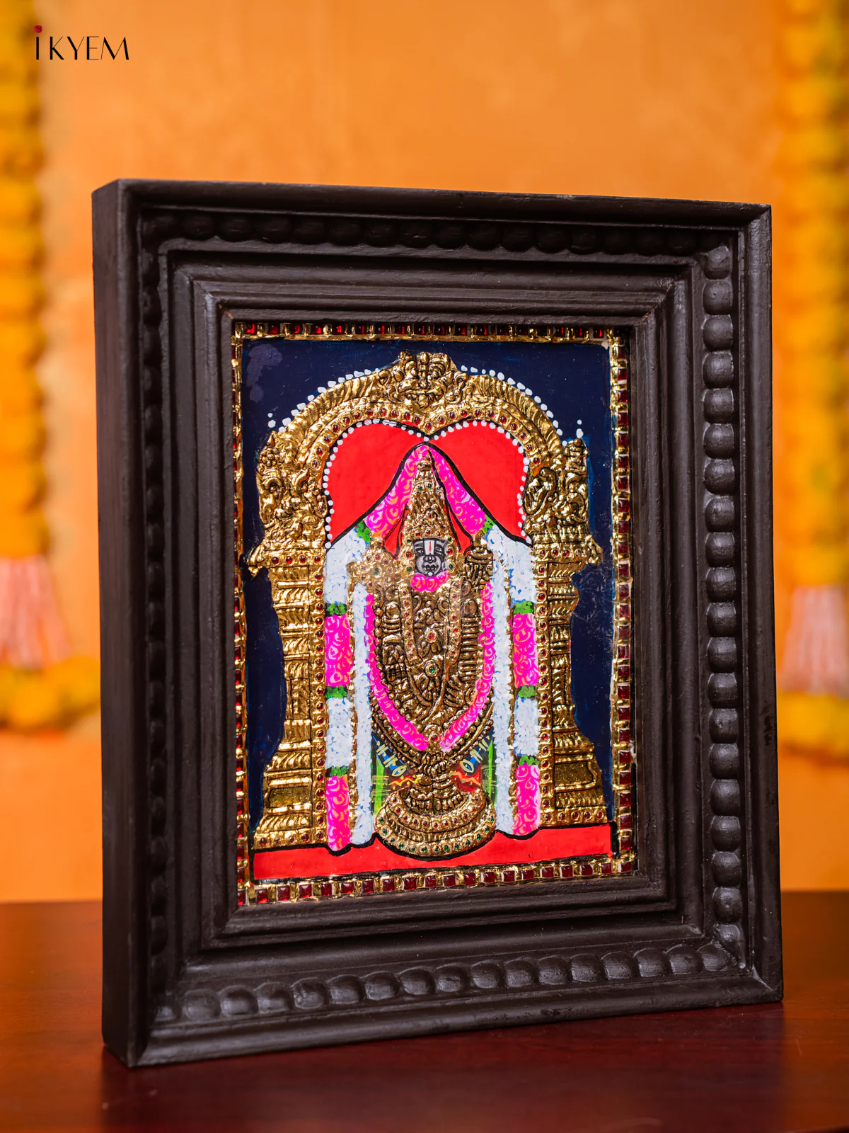 Tirupati Lord Venkatachalapathy Tanjore painting - (13×11) Inch - KJ03113 - Image 4