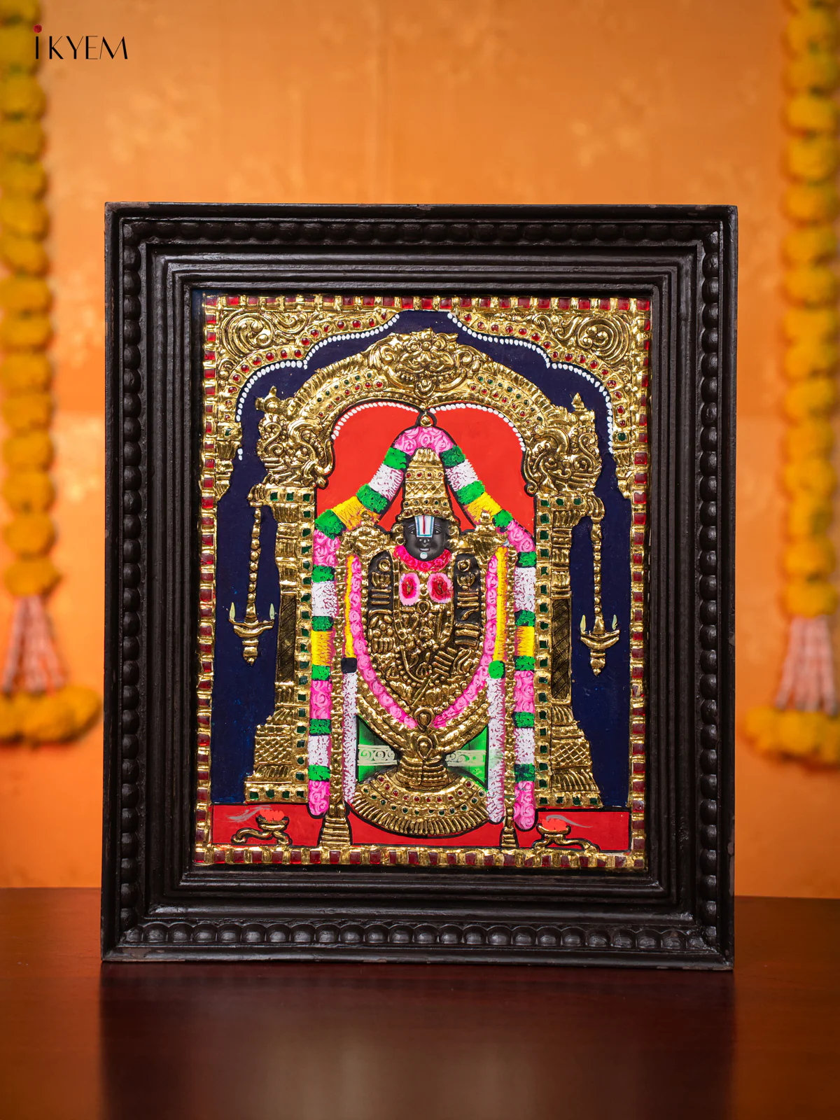 Stunning Tirupati Balaji Thanjavur painting (18*15 inches) - KJ03209