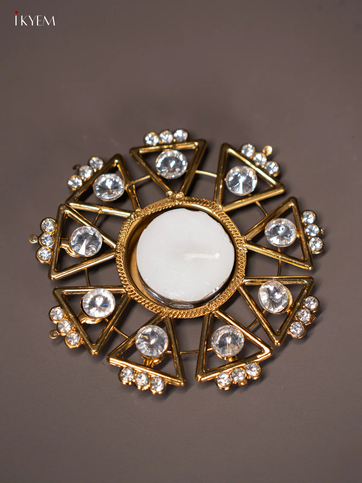 Beautiful Triangle Shaped T Light Candle Holder (4x4) Inches - KI14119 - Image 2