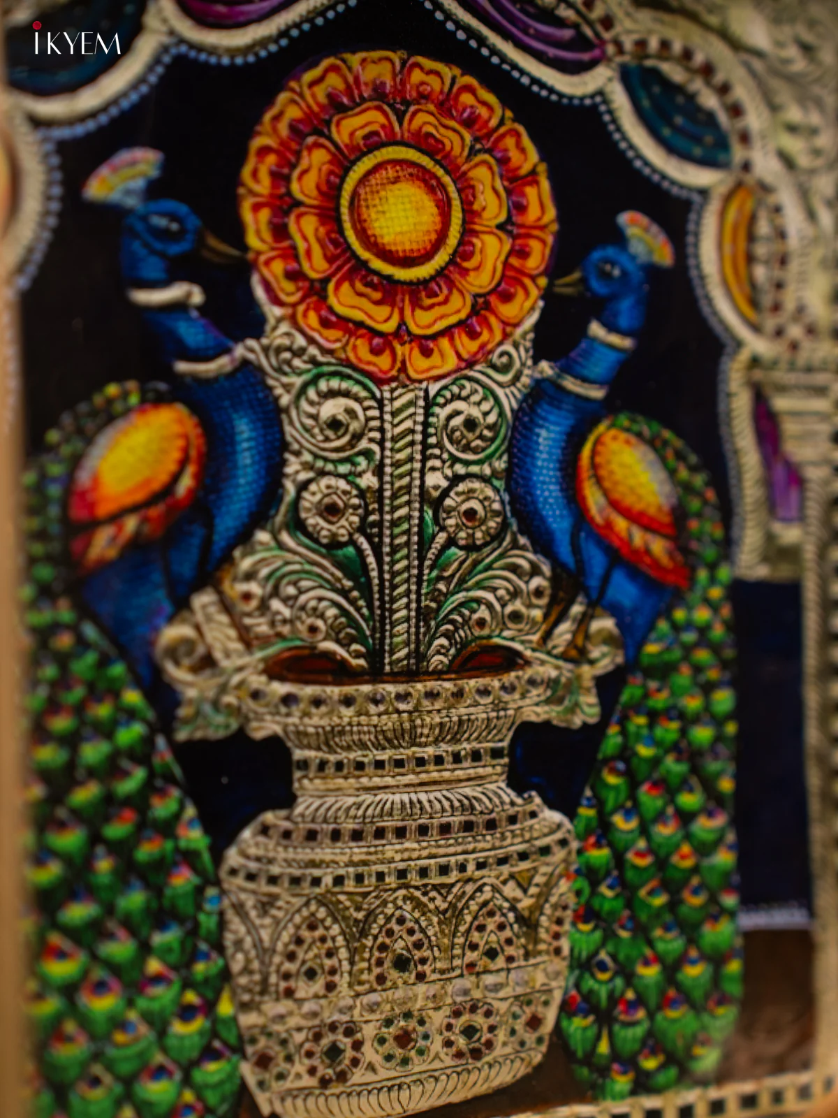 Elegant Peacock Printed Square Metal Tray - KF25139 - Image 3