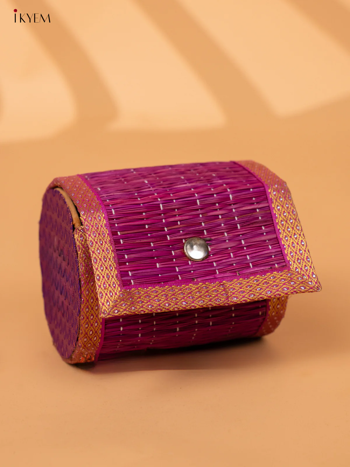 Violet Raw Silk with korai Round Bangle box - KC20130 - Image 4