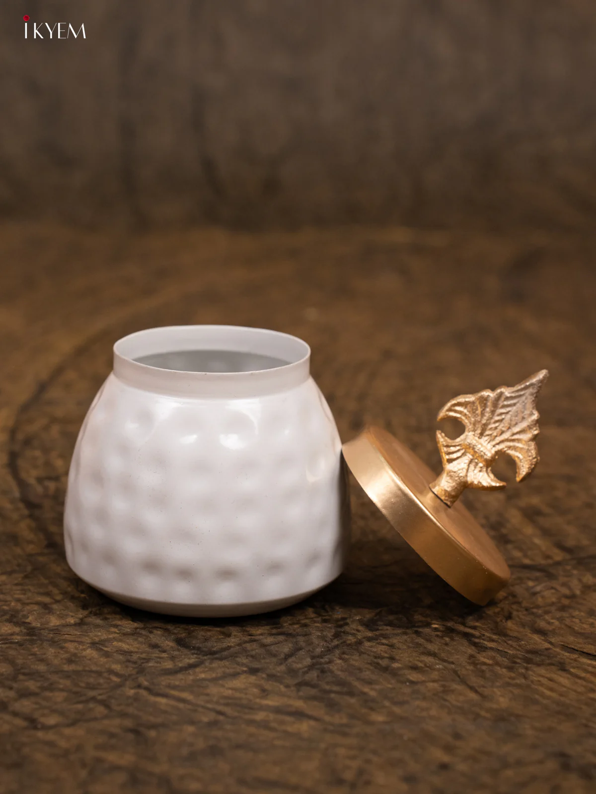 Metal Dry Fruit Jars With Brass Lid & Decorative Basket - KA30134 - Image 2