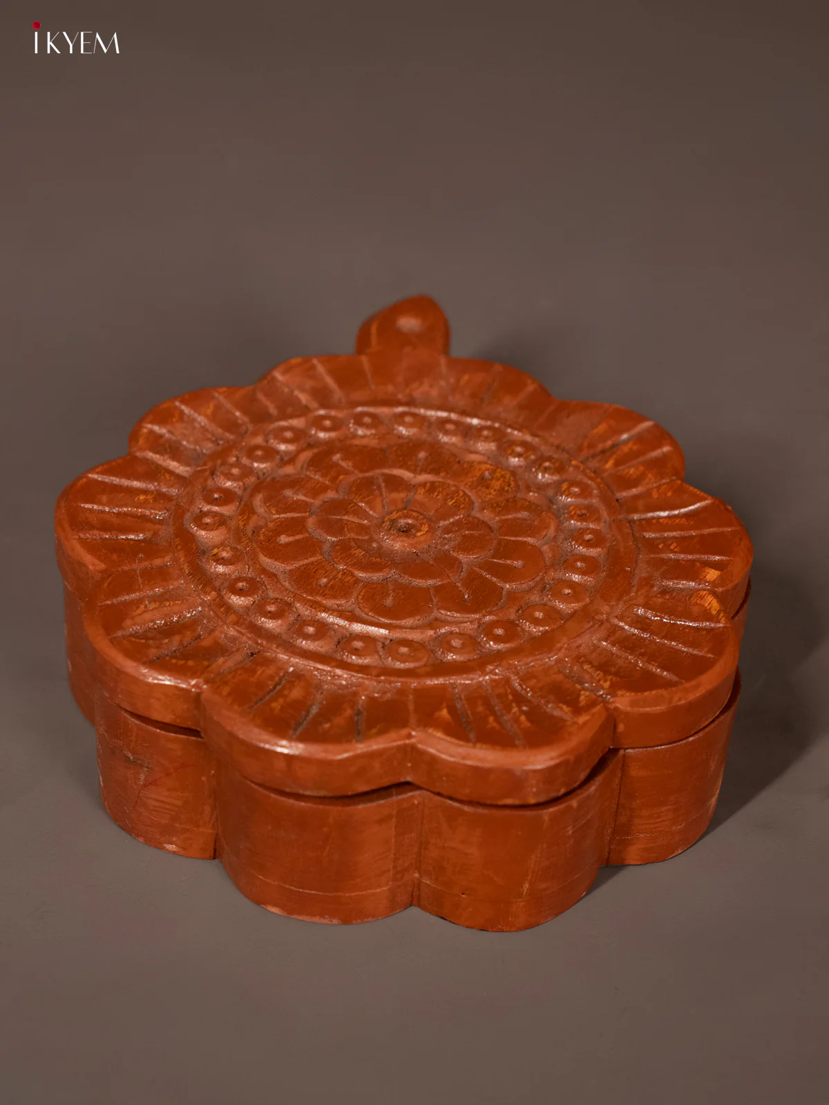 Antique Style Wooden Round Masala Box - KG22124 - Image 4