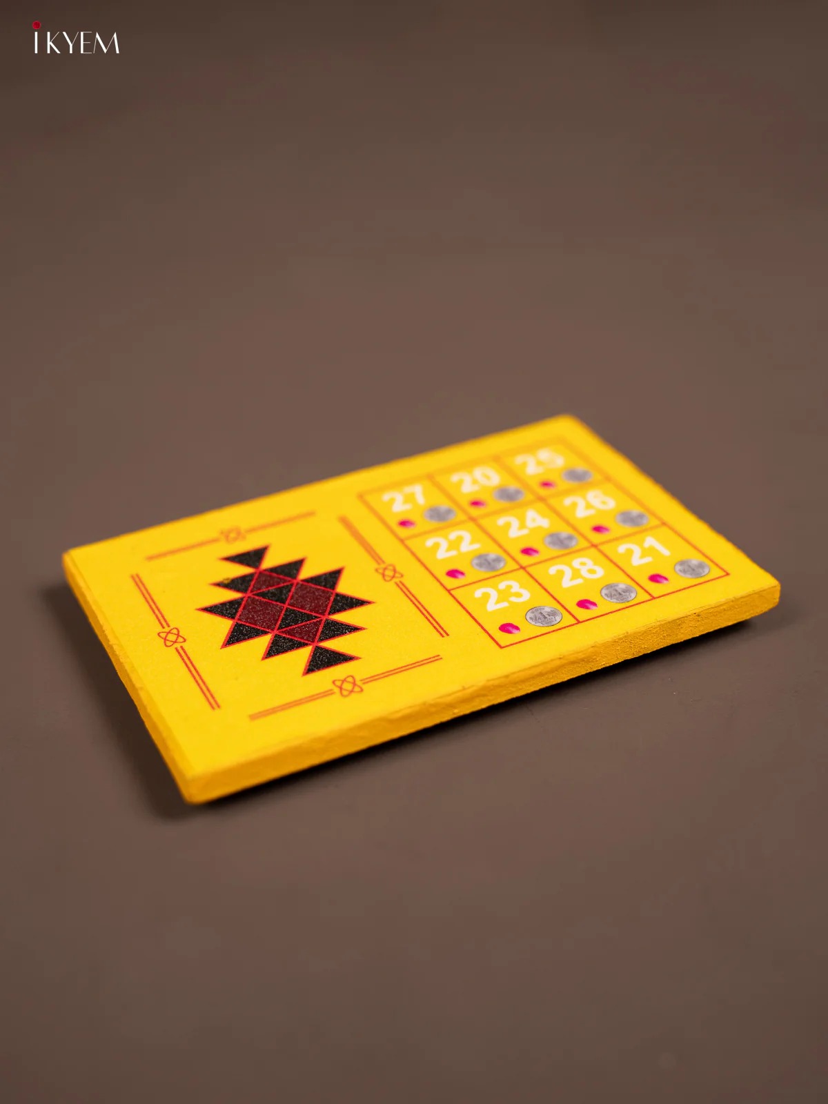 Yellow Manai With Kubera Yantra & Kubera Kolam Print - KE29164 - Image 2