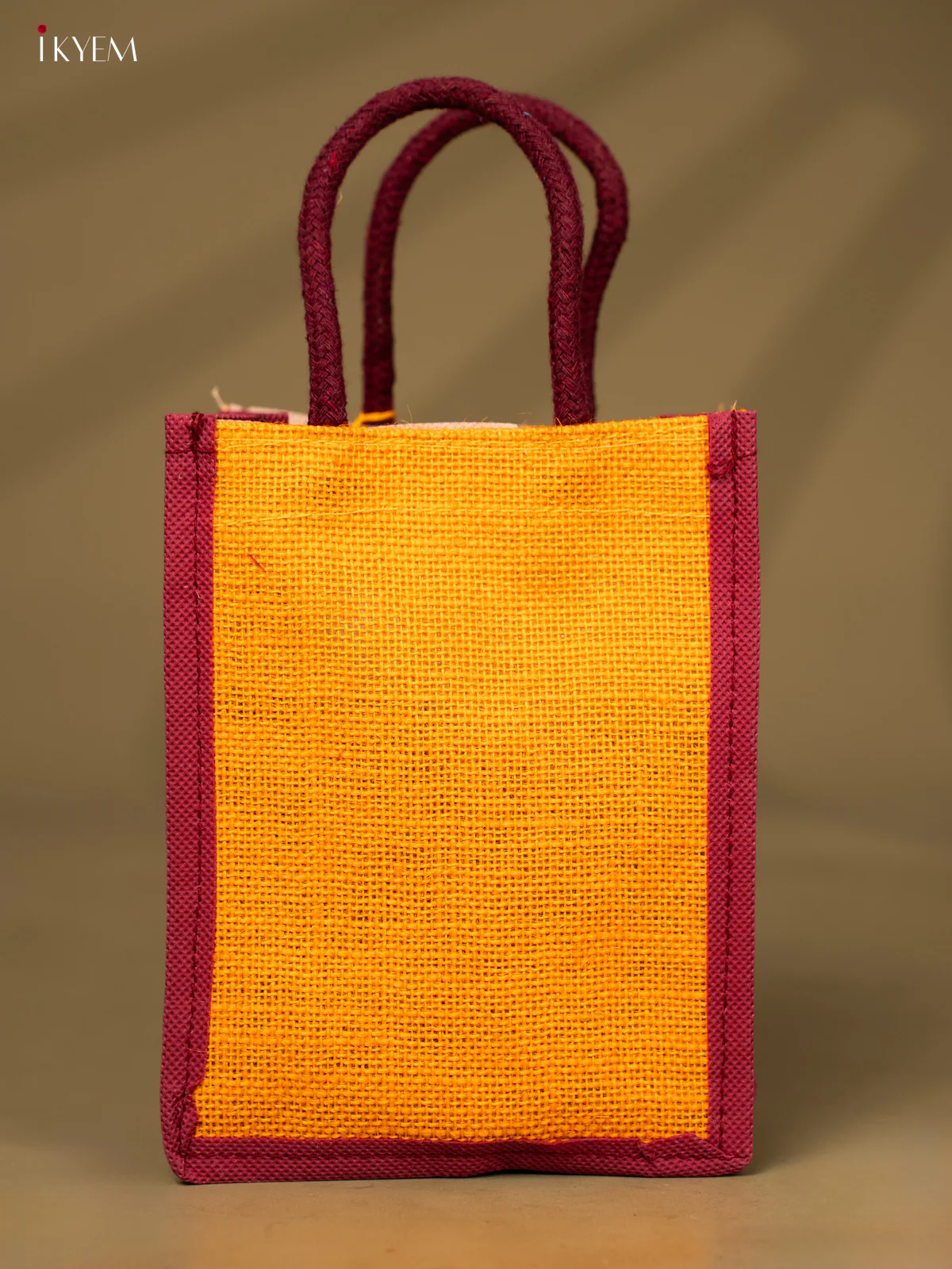 Yellow & Maroon Colour "Thank You" Printed Jute Bag - KD04126 - Image 4